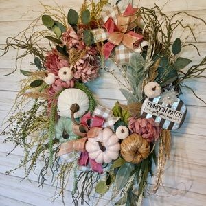 (Sold) Gorgeous handmade pink pumpkin patch fall